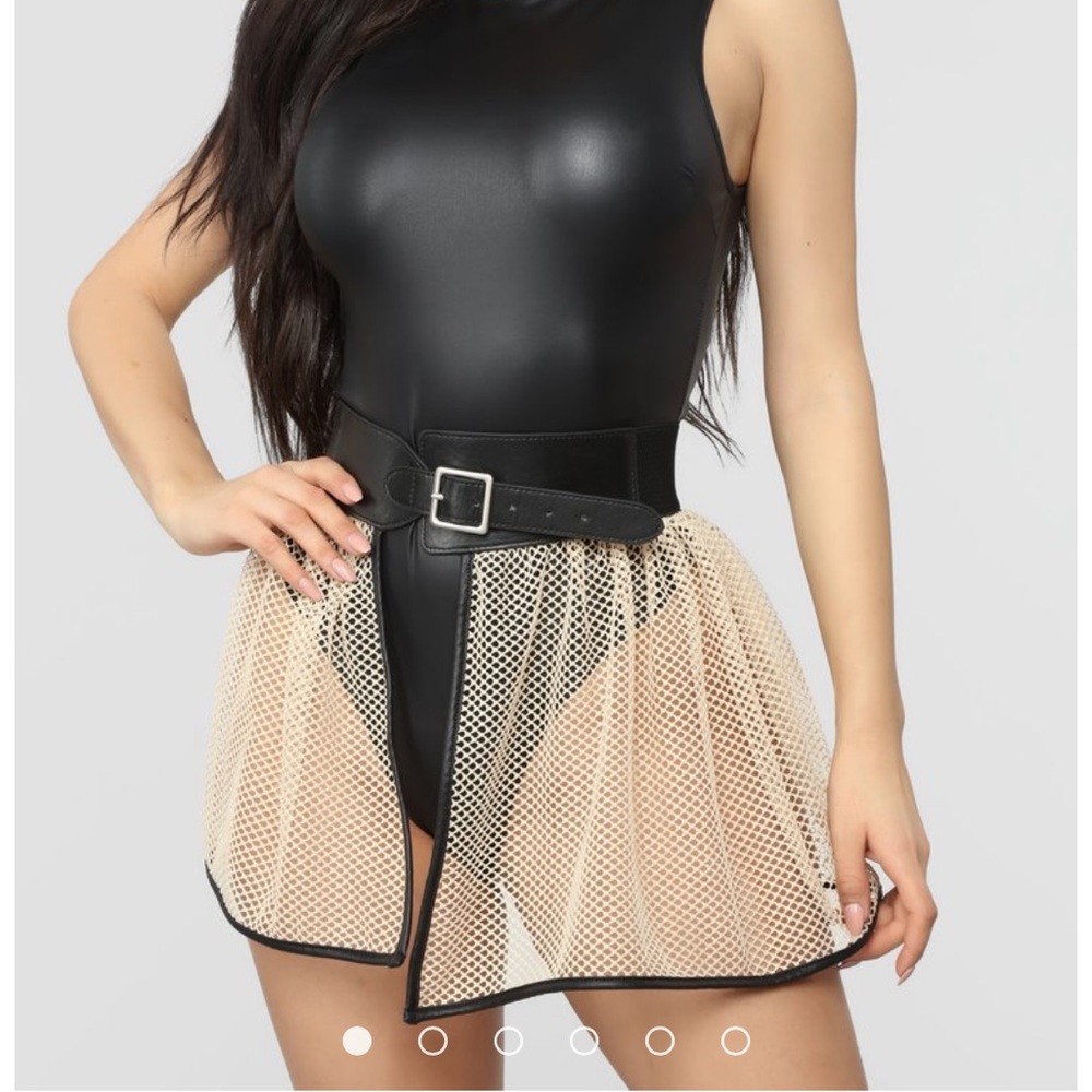 Fishnet Belted Skirt Fashion Nova